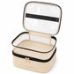 Two-Tier Clear Travel Makeup Bag with Handle for Toiletries and Beauty Storage