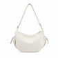 Crescent Crossbody Shoulder Bag with Side Pockets and Adjustable Strap