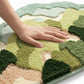 Tufted Floor Mat with Abstract Nature Pattern Non Slip Backing Soft Plush Decorative Indoor Entryway Bathroom Rug