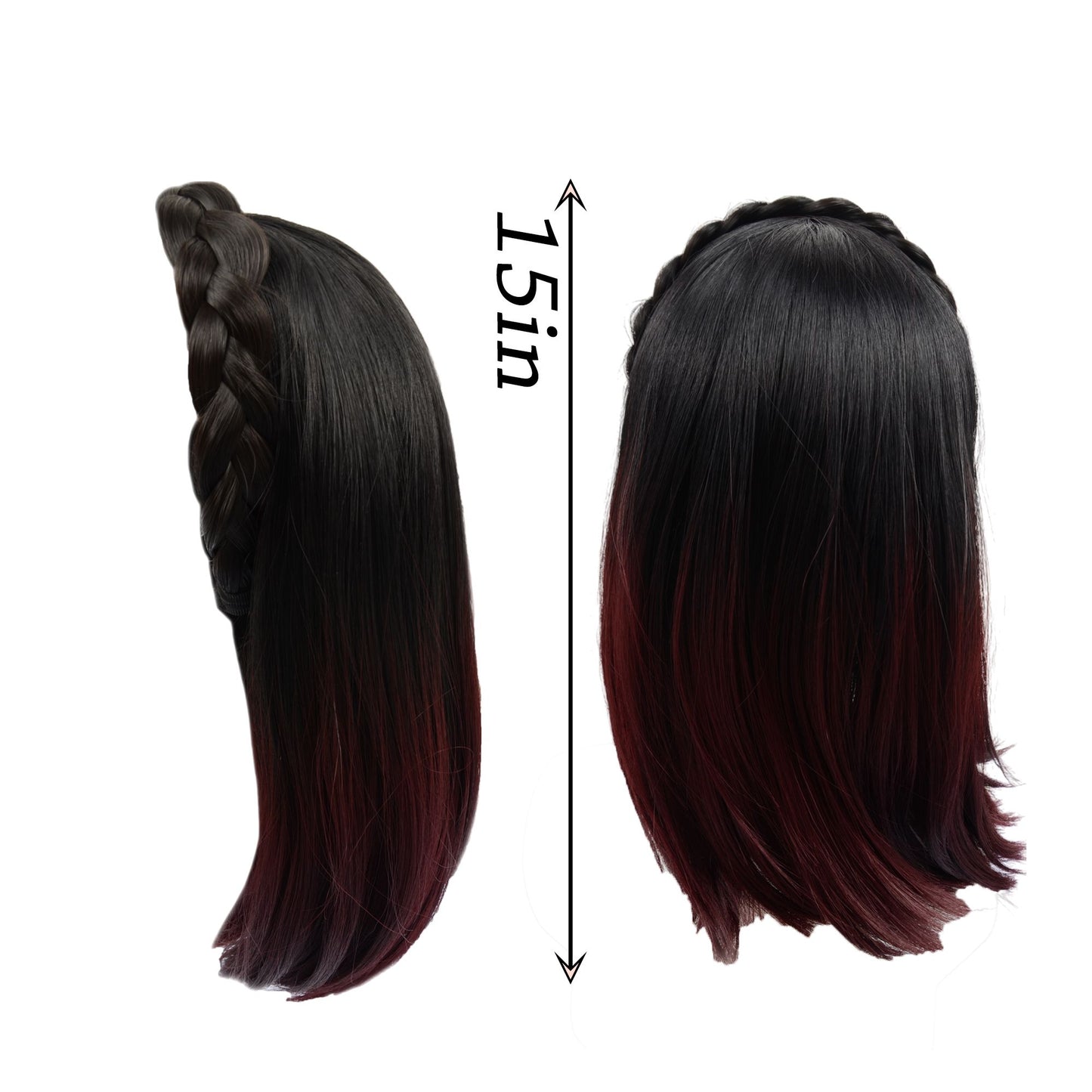 Braided Hairband Wig with Straight Shoulder Hair Extensions Casual Hairpiece for Holiday