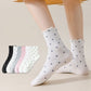 Polka Dot Ankle Socks Set Soft Cotton Blend Ruffle Trim Cuff Multiple Color Combos 5 Pairs