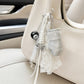 Boxing Glove Keychain Bag Charm with 8 Ball Accent Lace Ribbon and Clip