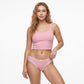 2 Pack Ribbed Lace Trim Thong Underwear