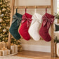 2 Pack 18 Inch Christmas Stockings with Oversized Bow Hanging Loop Holiday Mantel Decor