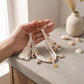 Coastal Bag Charm with Star Clips Pearl Look Beads Shell Accents and Tassels