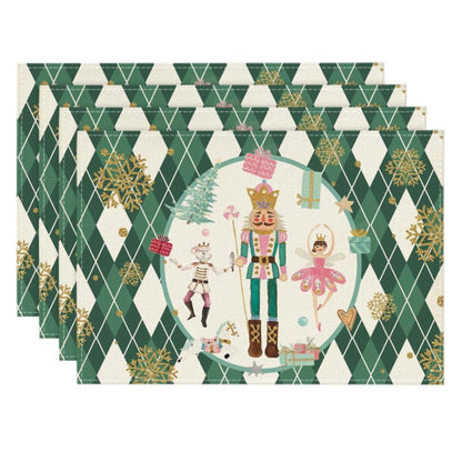 Christmas Nutcracker Placemats Set of 4 Holiday Dining Table Mats 11.8 x 17.7in