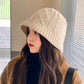 Cable-Knit Bucket Hat - Soft Winter Hat for Casual Daily Wear