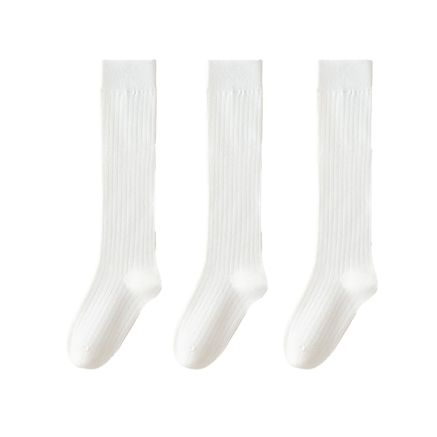 3-Pack Ribbed Knee High Compression Socks Seamless Toe Slim Fit Design