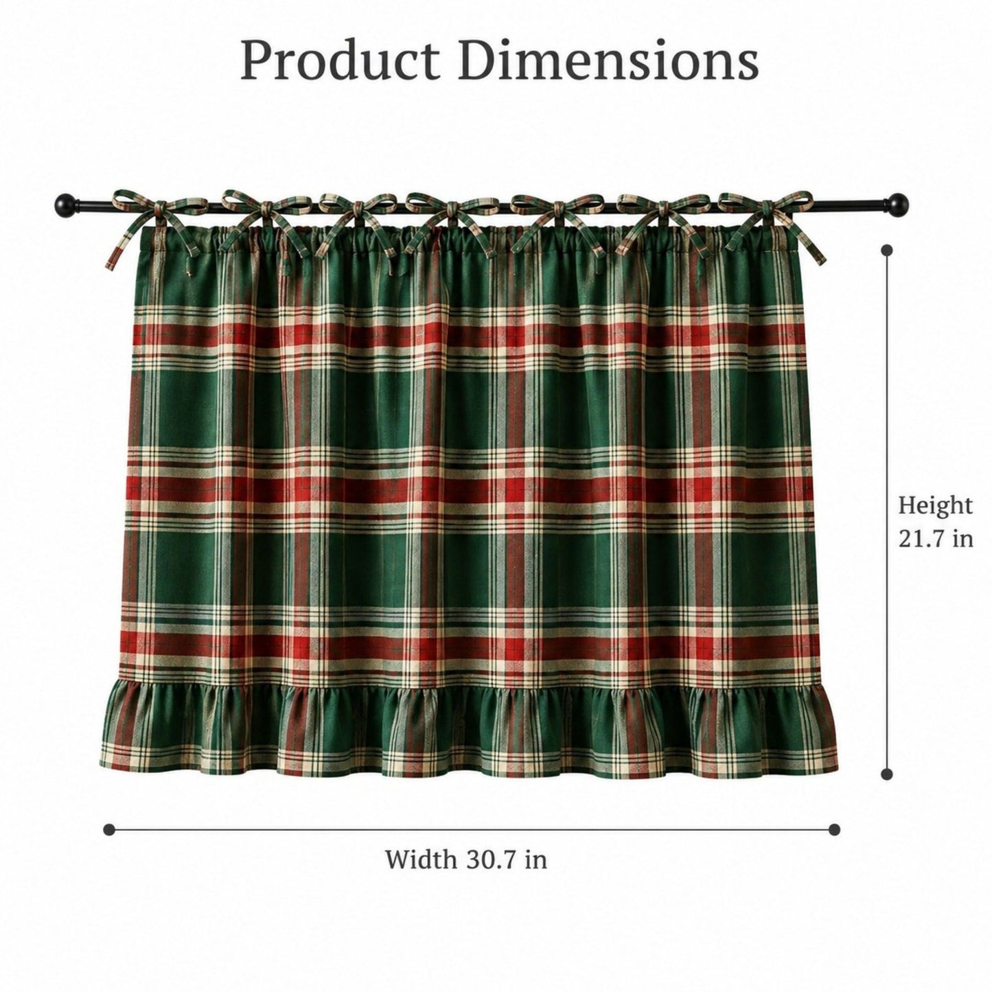 Handmade Farmhouse Floral Tie Top Cabinet Curtain Decor