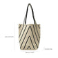 Geometric Stripe Knit Tote Bag with Long Shoulder Straps