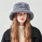 Faux Fur Bucket Hat Soft Plush Winter Casual Fashion Hat