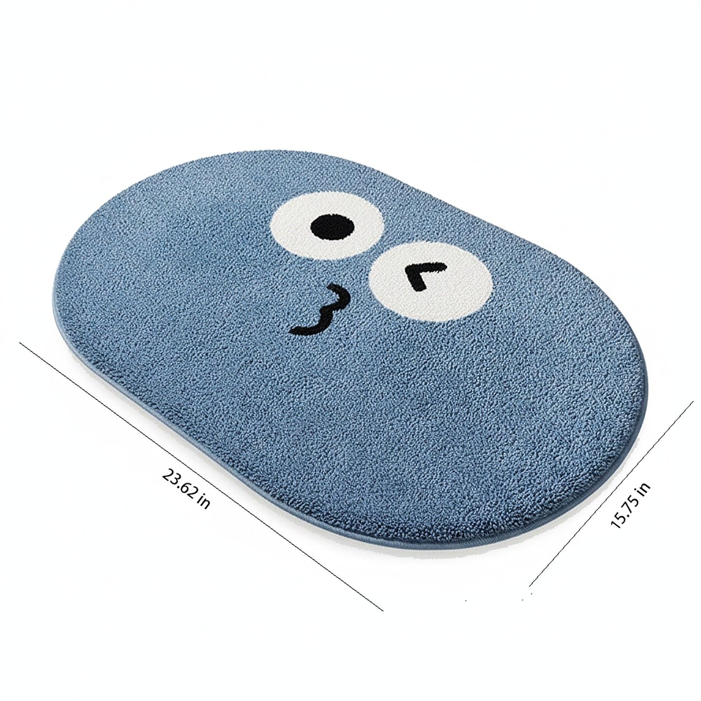 Cute Cartoon Face Tufted Floor Mat Soft Plush Non Slip Backing Decorative Indoor Rug for Entryway Bathroom Bedroom Kids Room