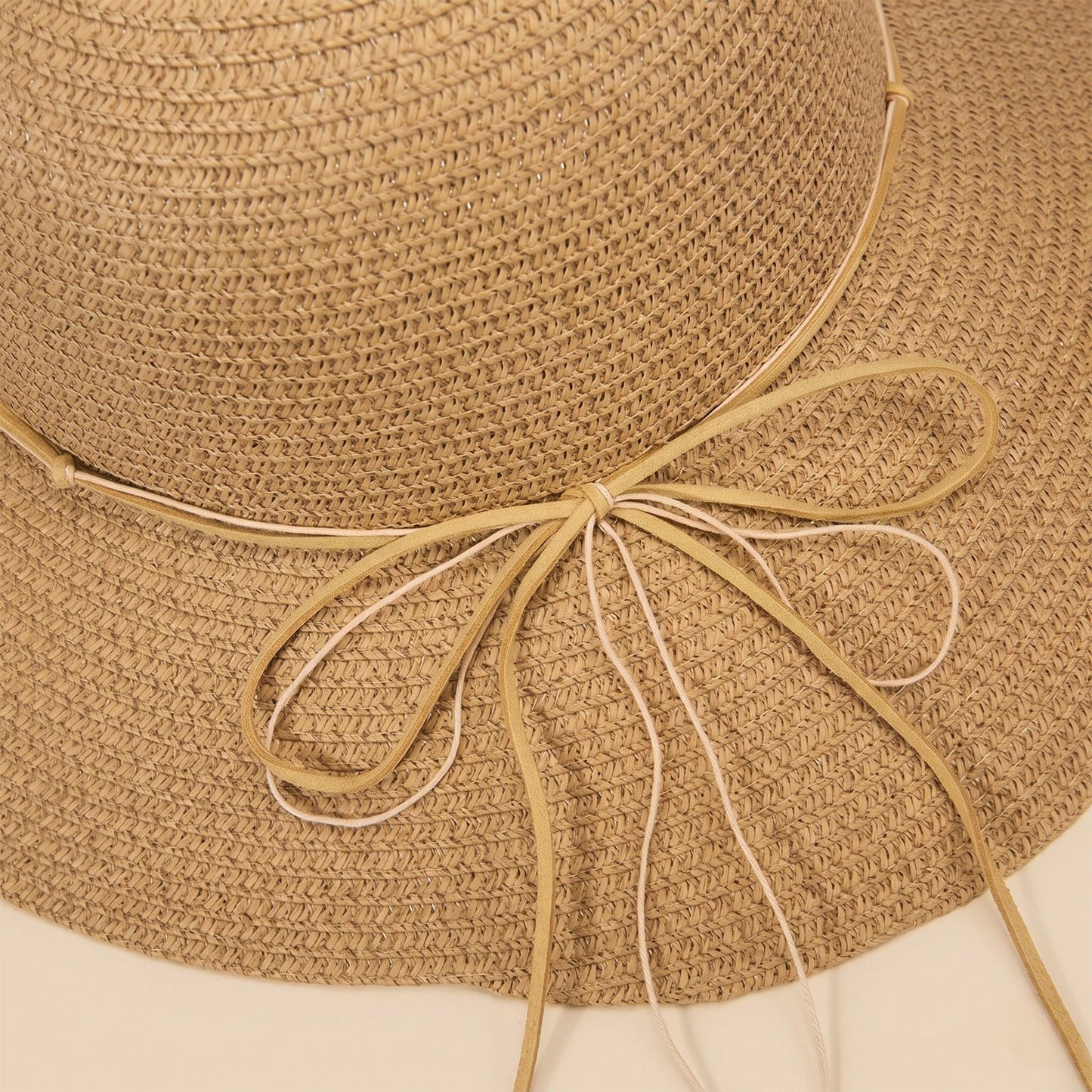 Straw Sun Hat Wide Brim Beaded Trim Summer Beach Vacation Hat Lightweight
