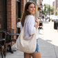 Denim Canvas Hobo Tote Bag Daily Large Capacity Shoulder Handbag For Women