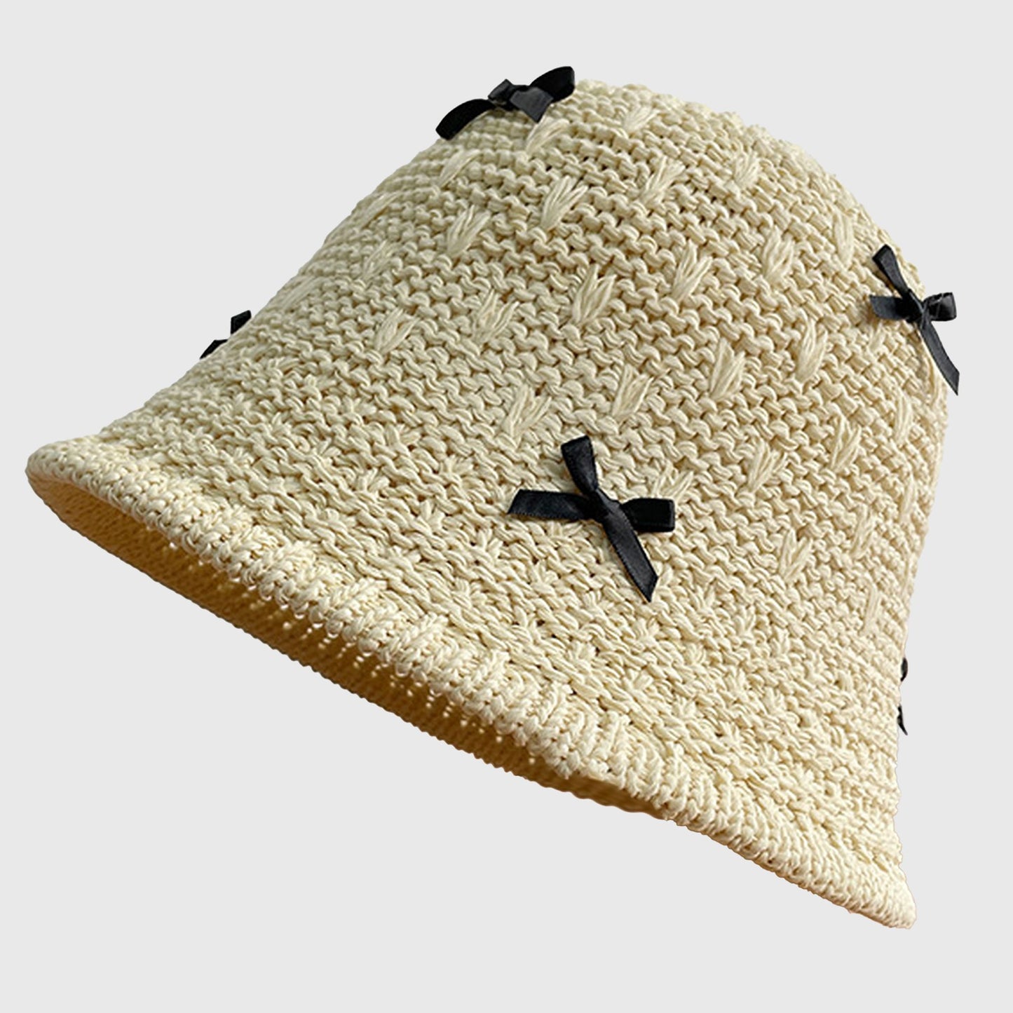 Foldable Bucket Hat with Bow Accents