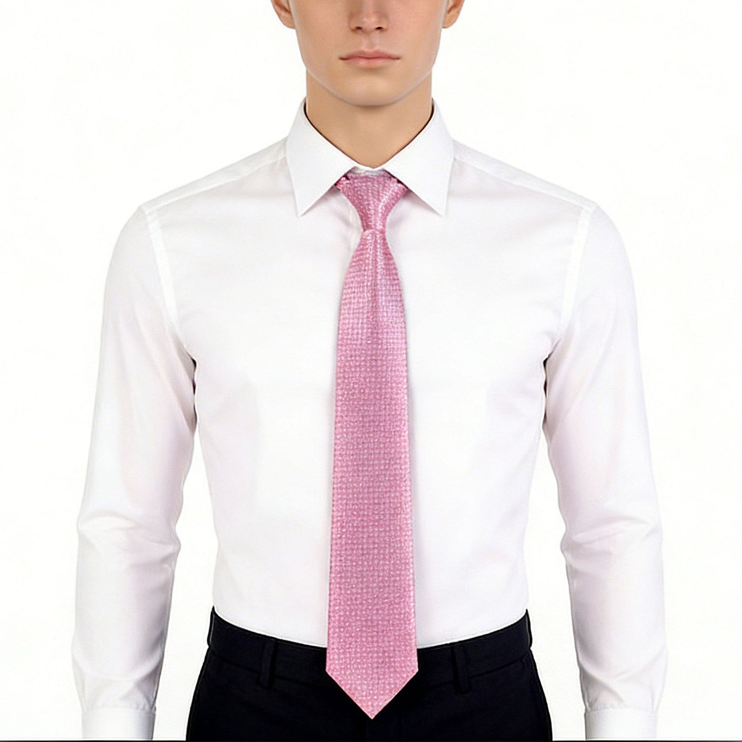 Men's Textured Polyester Tie - Formal Necktie for Business, Weddings & Holiday Events