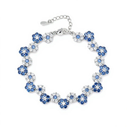 Women's Crystal Flower Bracelet with Rhinestone Accents