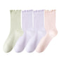 4-Pair Pack Soft Ribbed Ankle Socks with Ruffled Edge Trim Lightweight Knit Design in Multiple Color Combinations