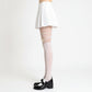 Sheer Tights with Crisscross Lace-Up Detail and Opaque Lower Leg Design