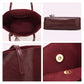 Large Faux Leather Shoulder Tote Bag with Tassel and Magnetic Snap Closure