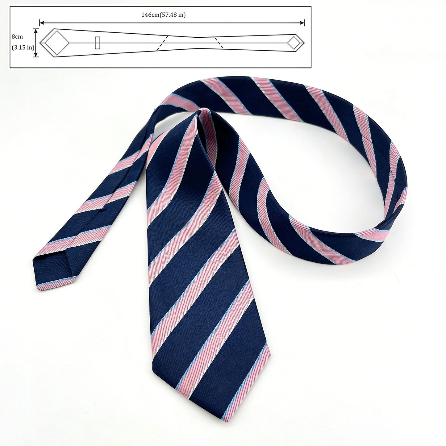 Men's Polyester Filament Tie with Multi-Tone Stripes - Formal Necktie for Business, Weddings & Daily Wear