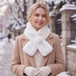 Soft Plush Faux Fur Scarf with Pull Through Design Winter Neck Wrap 31.5*4.7 Inches