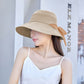 Foldable Wide - Brim Sun Hat with Bow Accent