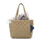 Quilted Tote Bag with Zipper Pockets and Water Resistant Fabric