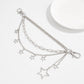 Star Chain Bag Charm with Layered Silver Tone Chains Clips and Hanging Star Pendants