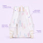 Quilted Backpack with Embroidered Pattern and Multiple Pockets
