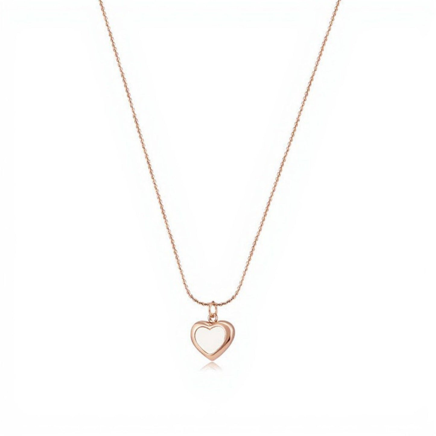 Open Heart Pendant Necklace Minimalist Outline Heart Chain Jewelry