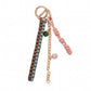 Multi-Strand Braided Cord and Shell Bag Charm Keychain