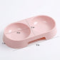 Plastic Double Pet Bowl with Raised Base for Food and Water