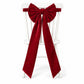 Burgundy Fabric Christmas Chair Bow Decoration