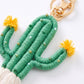 Cactus Macrame Keychain with Tassel Bag Charm