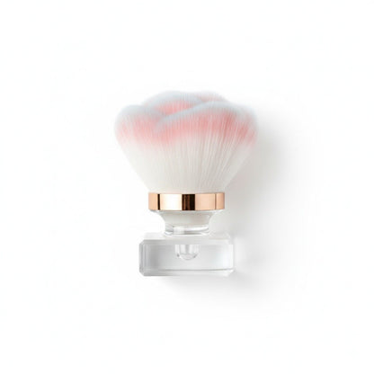 Soft Synthetic Nail Dust Cleaning Brush with Crystal Base and Protective Stand