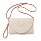 Woven Straw Crossbody Clutch Bag with Flap Closure Adjustable Strap Lightweight Shoulder Handbag