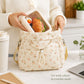 Insulated Drawstring Lunch Bag with Pockets, Top Handles and Shoulder Strap