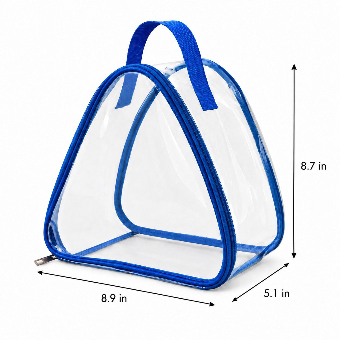 Clear Triangular Lunch Bag with Zipper Closure and Top Handle