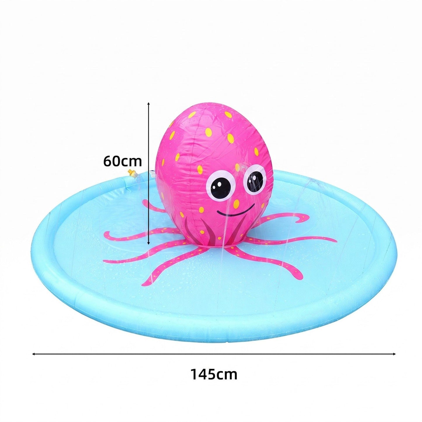 Kids Octopus Splash Pad Sprinkler Mat with Inflatable Center