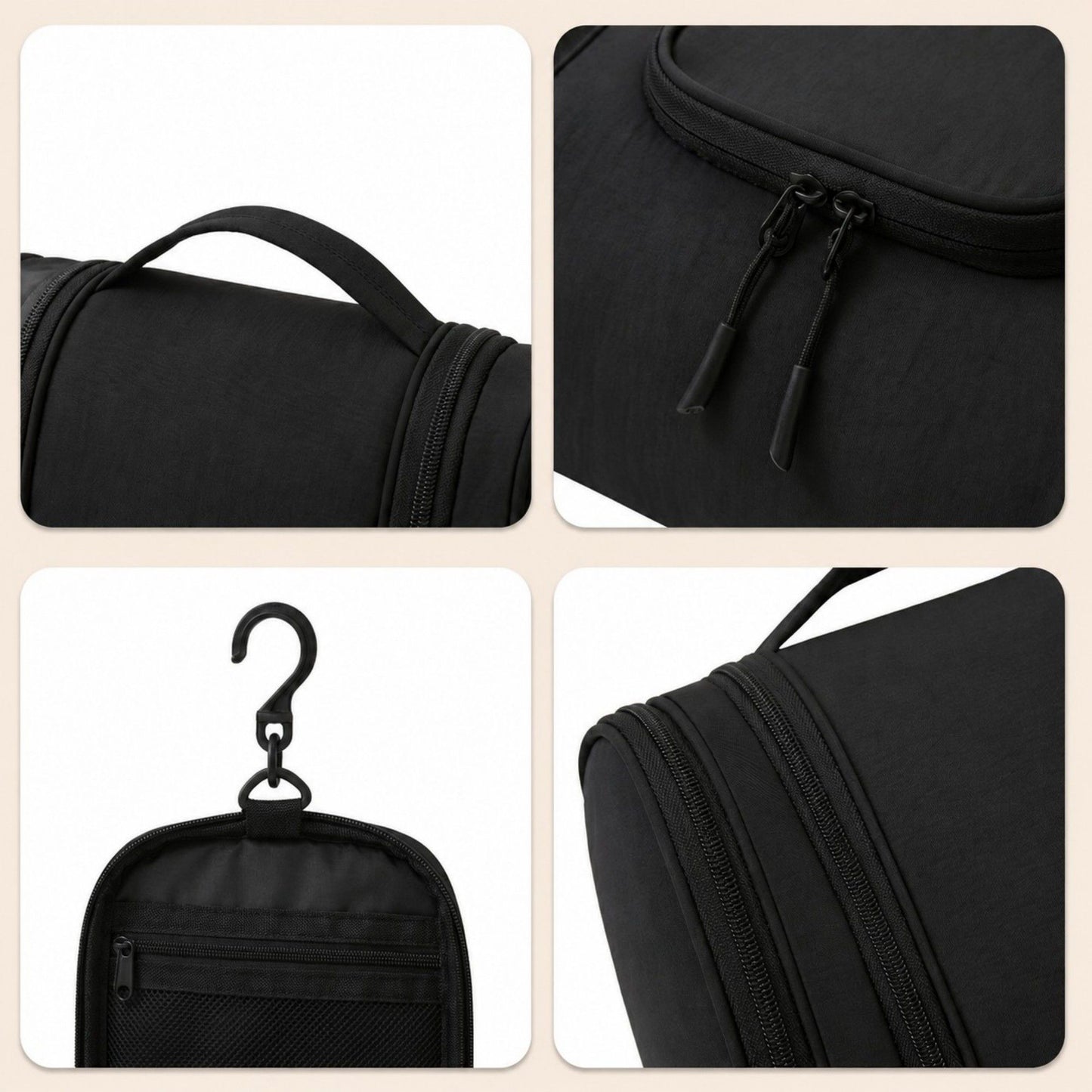 Hanging Toiletry Bag Travel Cosmetic Organizer with Mesh Pockets Side Compartments and Carry Handle