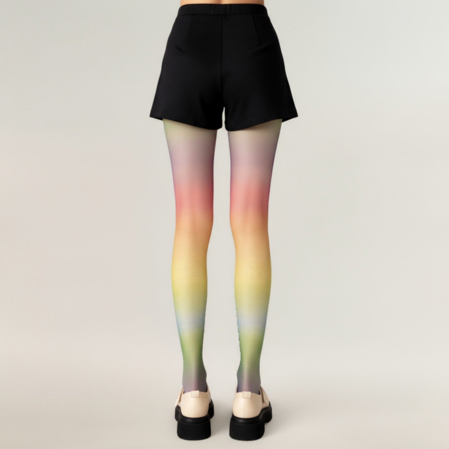 2pcs Women's Gradient Rainbow Sheer Tights with Soft Ombre Design