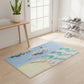 Tufted Floor Mat with Ocean Wave and Cloud Design Non Slip Backing Soft Plush Decorative Indoor Rug
