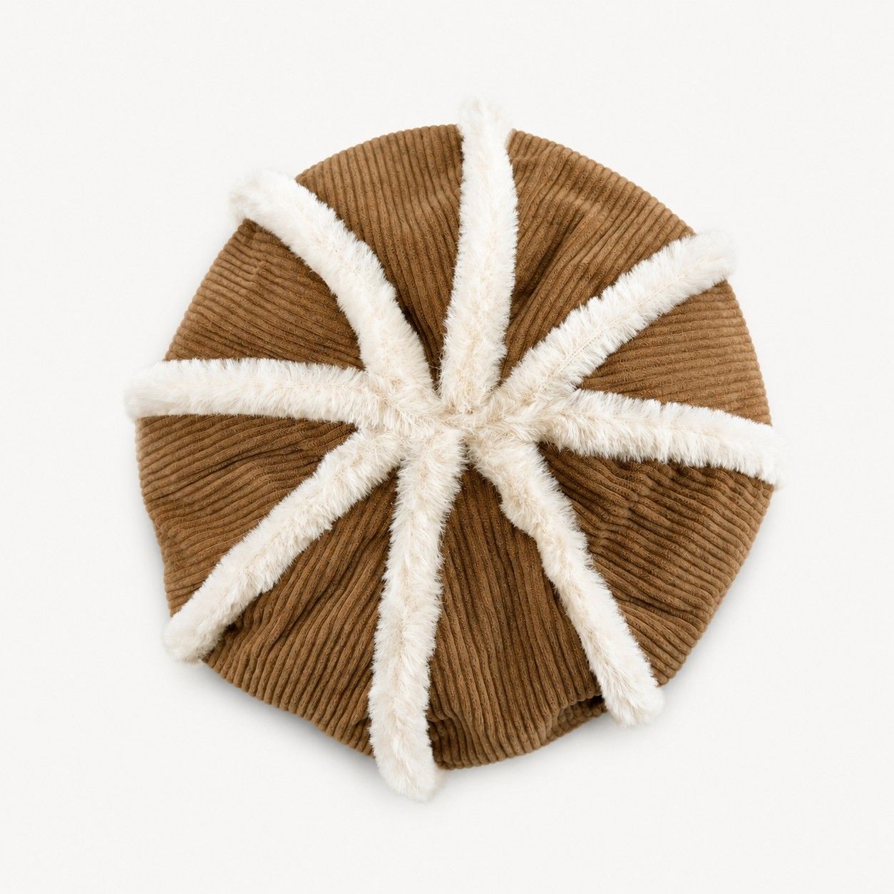 Corduroy Newsboy Cap Faux Fur Trim Baker Boy Hat Warm Casual Style