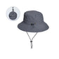 Water-Resistant Packable Bucket Hat with Adjustable Chin Strap Quick-Dry Fabric for Beach Hiking Camping and Outdoor Travel