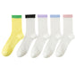 5 Pairs Women's Breathable Lace-Knit Crew Socks with Colored Cuffs Soft Lightweight Anti-Odor for Casual Wear