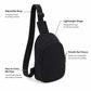 Adjustable Sling Bag with Front Zip Pocket for Travel