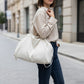 Nylon Drawstring Shoulder Tote Bag with Soft Slouchy Silhouette and Long Carry Straps