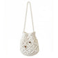 Open Knit Crochet Shoulder Bag with Drawstring Closure Lightweight Handwoven Mesh Tote Handbag
