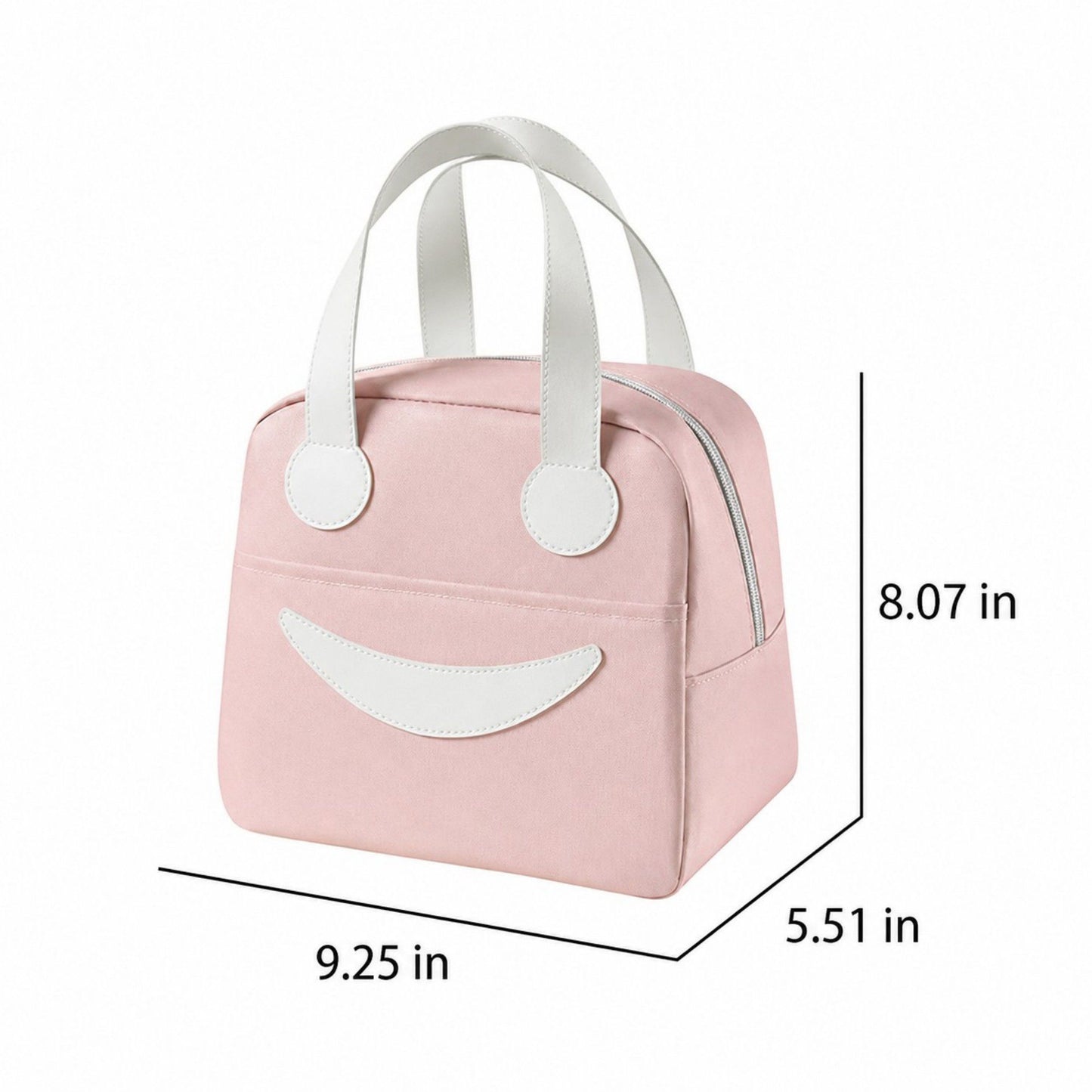 Insulated Lunch Bag with Zip Closure Top Handles and Wipeable Interior for Work School Travel